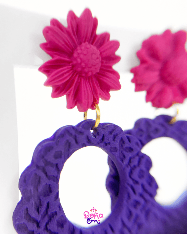 Boucles d'oreilles "Flor de vida" - Roses