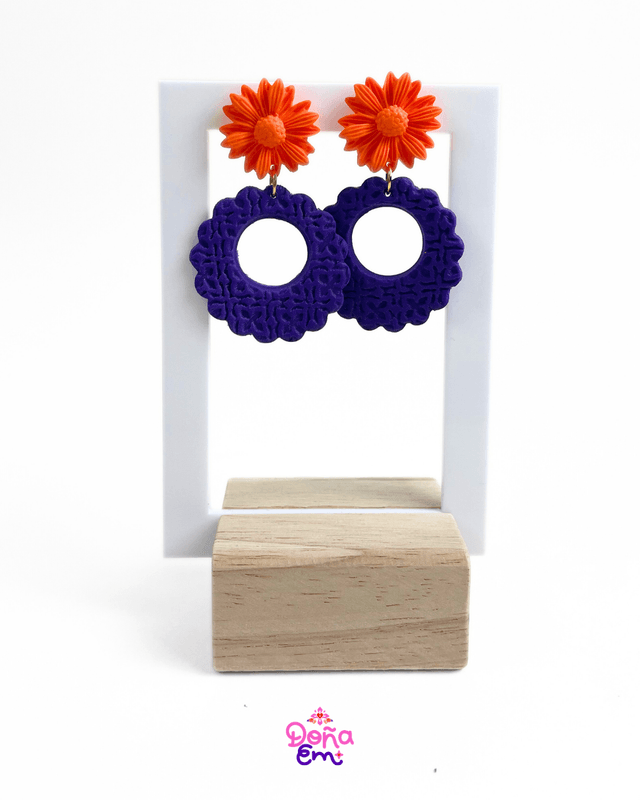 Boucles d'oreilles "Flor de vida" - Oranges
