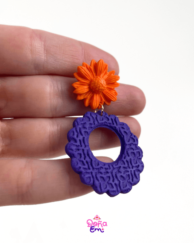 Boucles d'oreilles "Flor de vida" - Oranges
