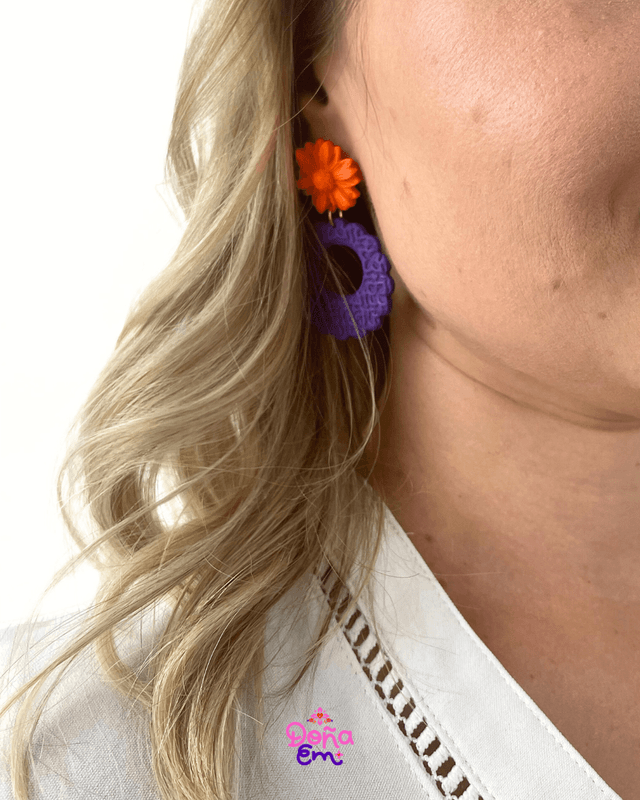 Boucles d'oreilles "Flor de vida" - Oranges