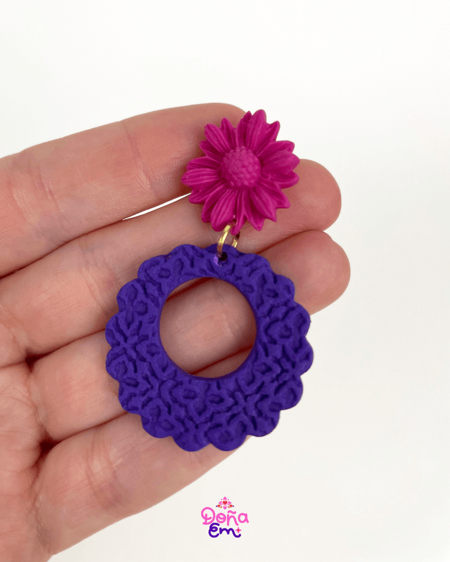 Boucles d'oreilles "Flor de vida" - Roses