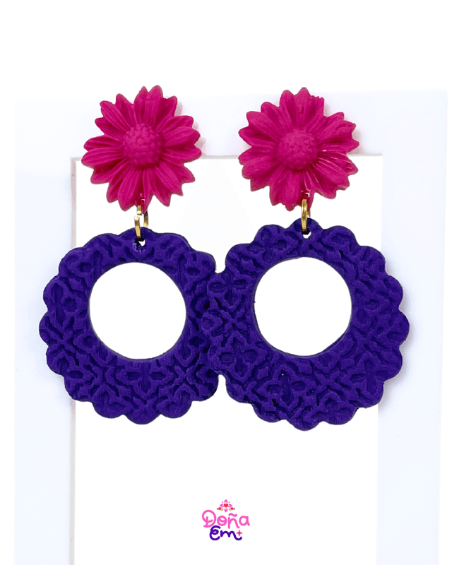 Boucles d&#039;oreilles &quot;Flor de vida&quot; - Roses